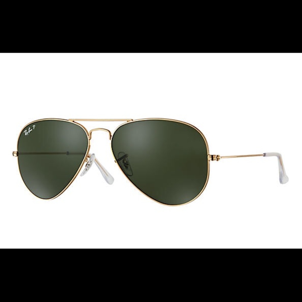 Rayban Polarized Aviators gold metal